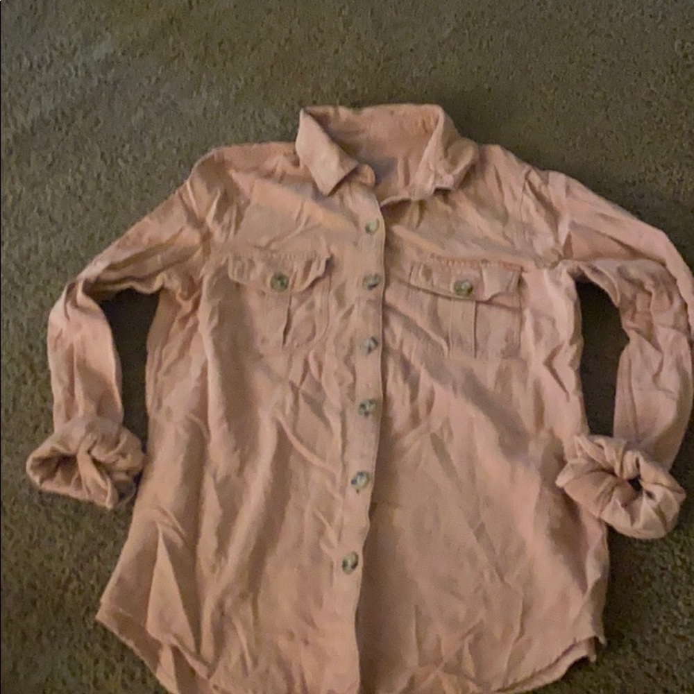 Light pink button up